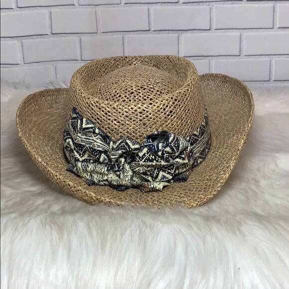 Banded Straw Fedora Hat with Bow Detail - Picture 4 of 5